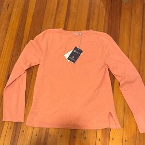 Johnstons of Elgin %100 cashmere, Coral Long Sleeve Top